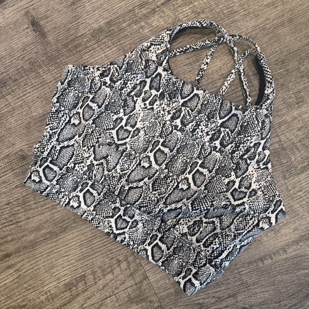 BuffBunny Monochrome Snakeskin Strappy Top Basically NEW!